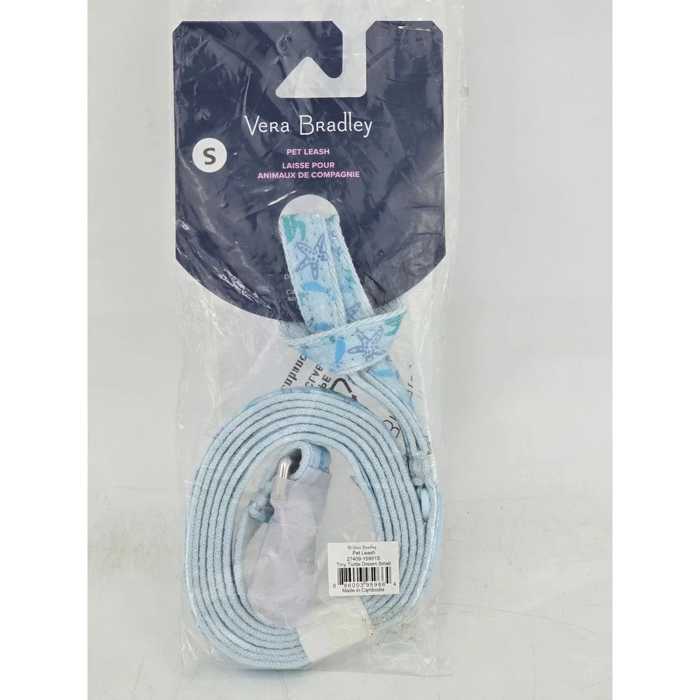 Vera Bradley Pet Leash Small Light Blue Tiny Turtle Dream Sea Life - New